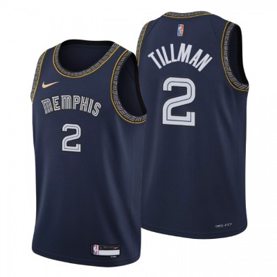 Memphis Grizzlies #2 Xavier Tillman Men's Nike Navy 202122 Swingman NBA Jersey - City Edition Men's